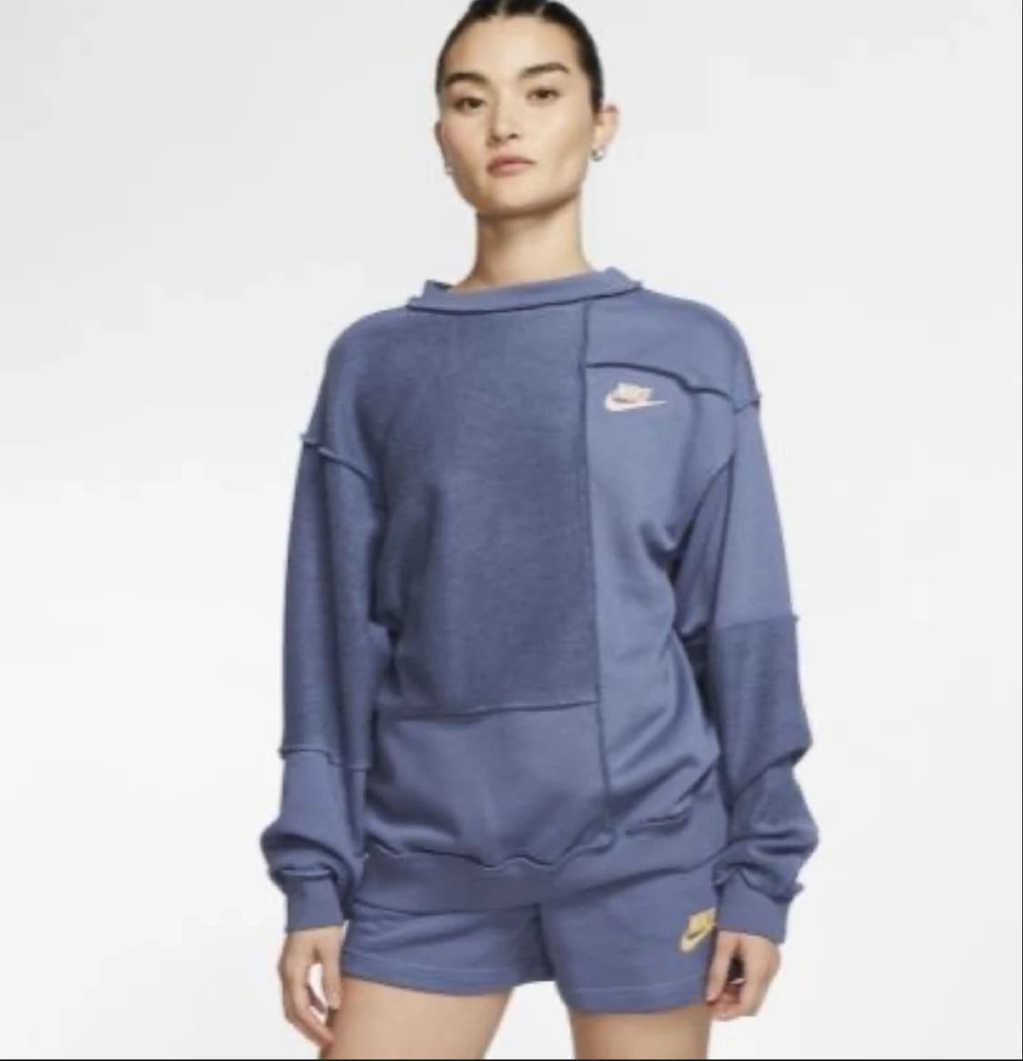 나이키 블루 패치워크 맨투맨 티셔츠 S 상품이미지6