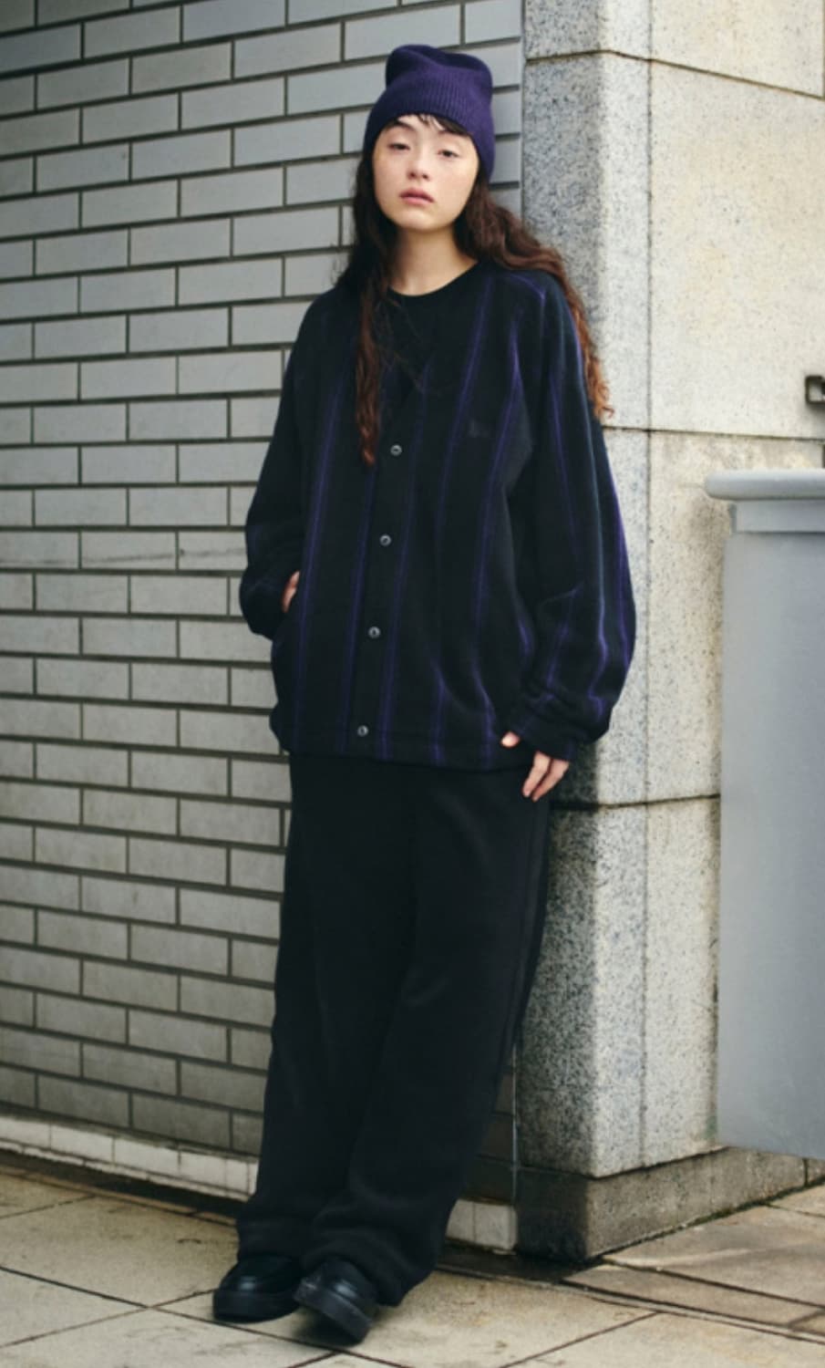 니들스x유니클로 후리스와이드팬츠 블랙 상품이미지1