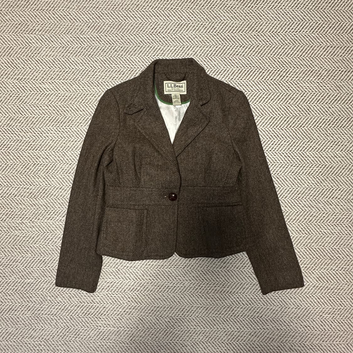 L. L. BEAN women herringbone wool blazer 상품이미지1