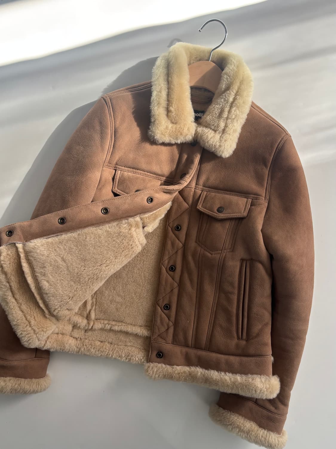 Schott NYC 쇼트 스웨이드 퍼 무스탕  상품이미지5