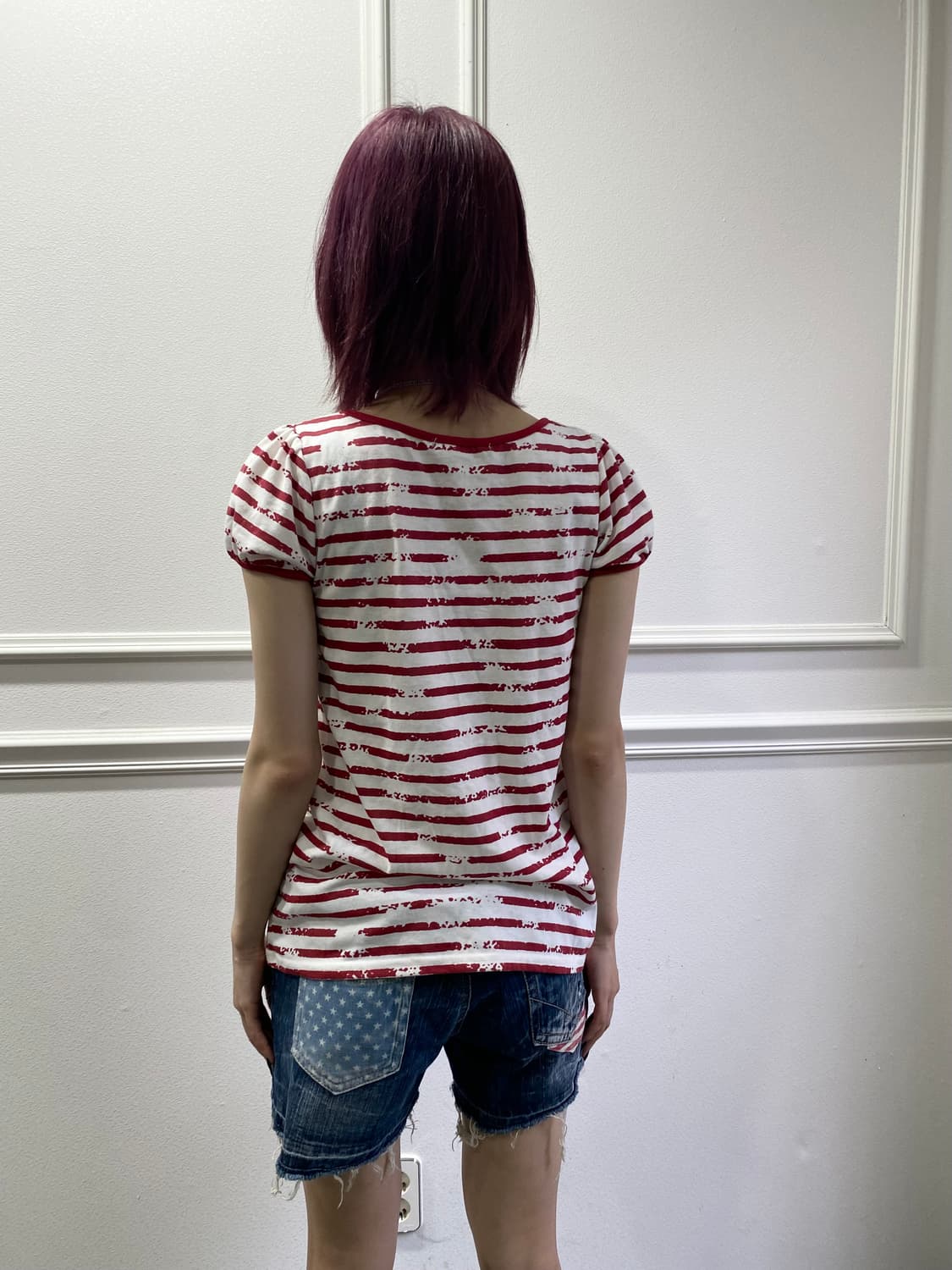 Kitsch&Y2K Red Stripe Tee 상품이미지5