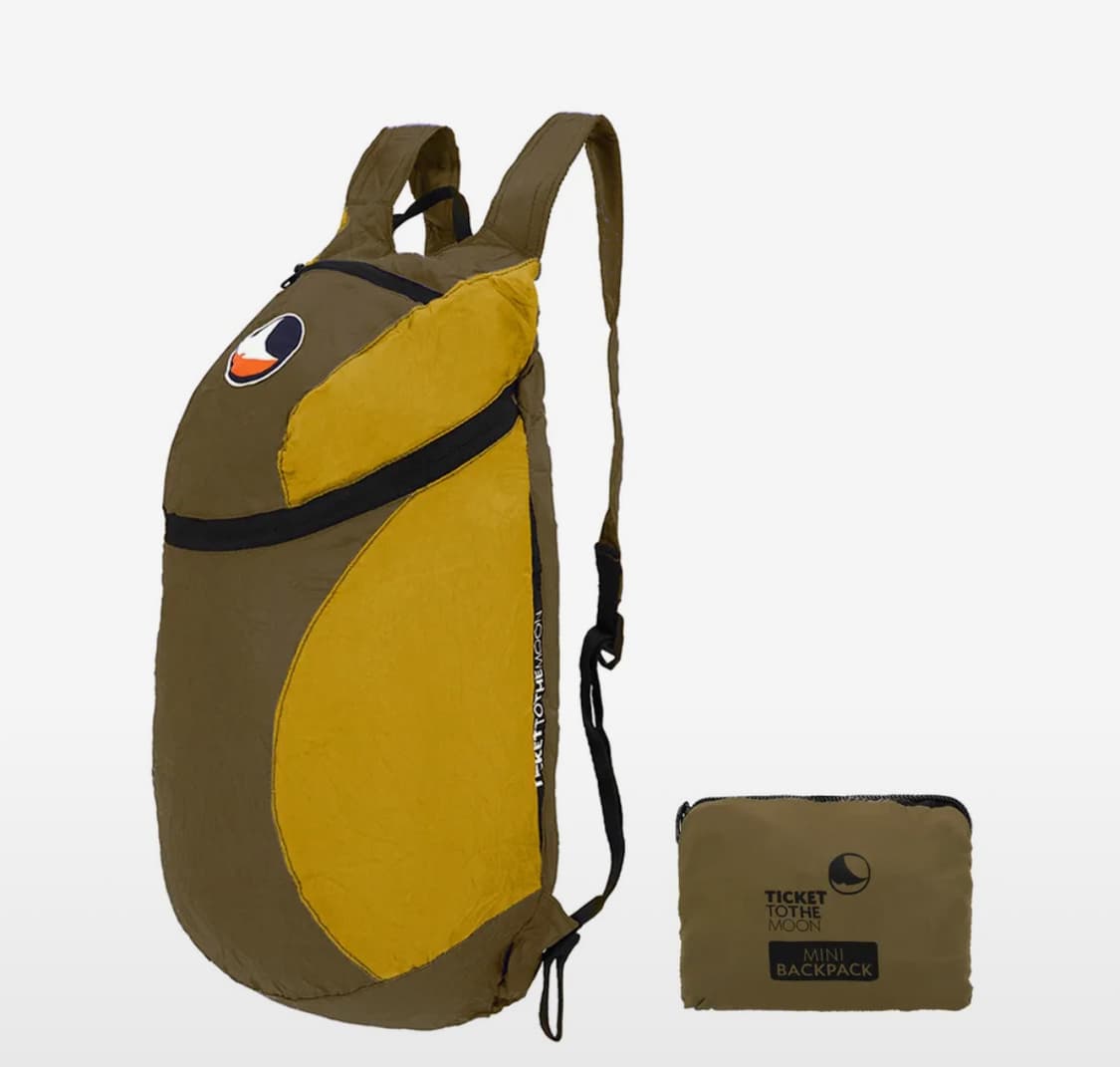 <새상품> 티켓투더문 미니 백팩 15L 브라운 다크옐로우 상품이미지1