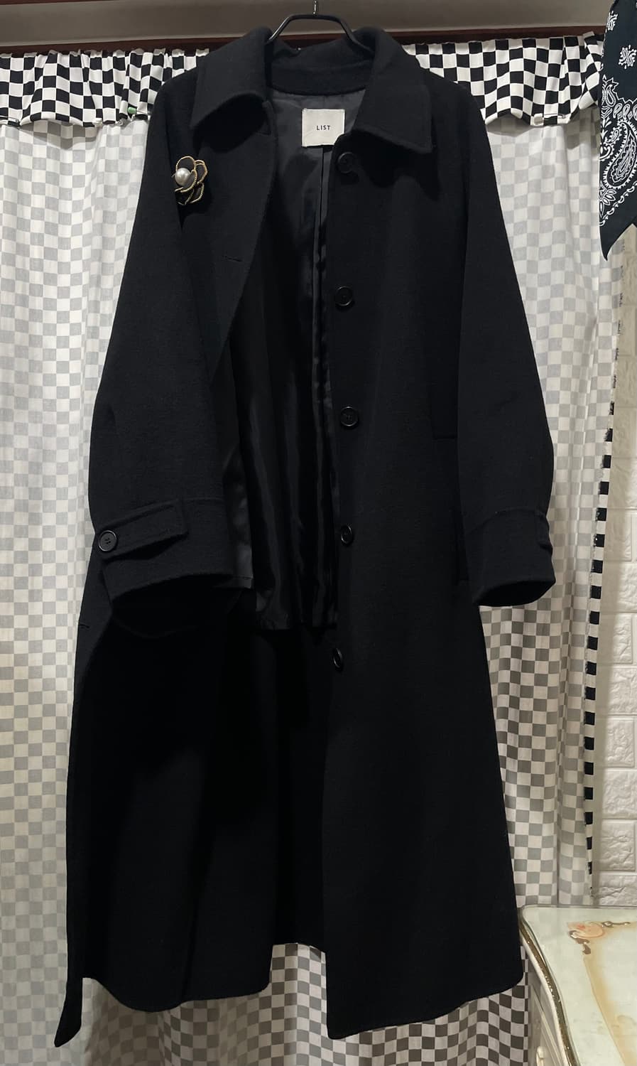 LIST 여성블랙울코트66 모직코트66:)리스트롱코트 하객룩오피스룩연말룩 상품이미지6