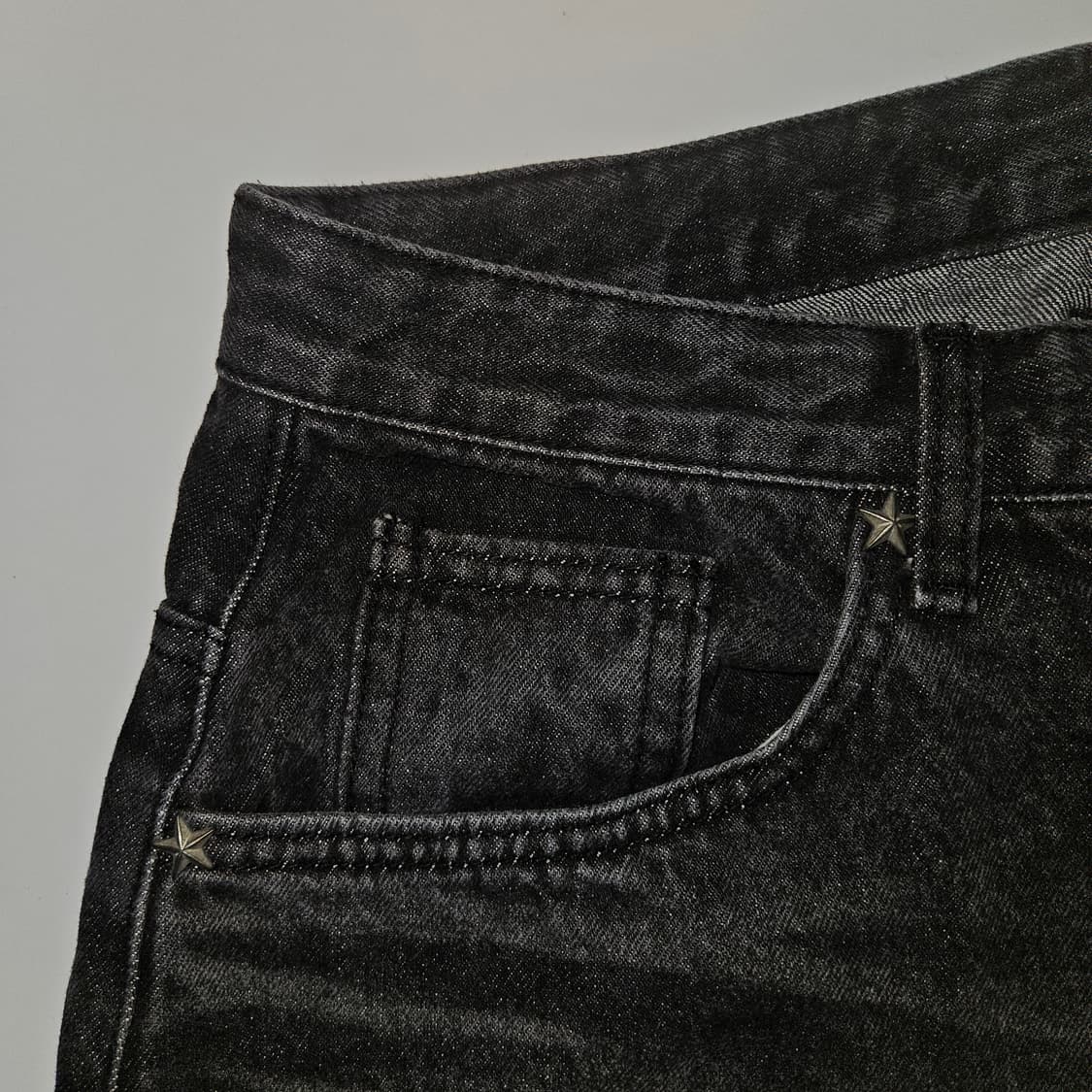 이지노이지 데님 버뮤다팬츠 흑청 1 상품이미지3