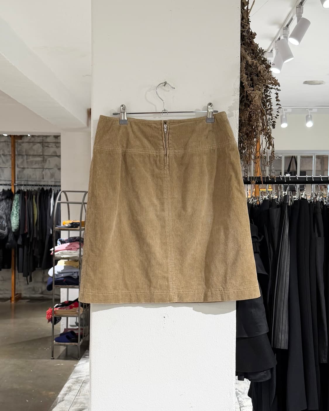 막스 마라 위캔드 베이지 코듀로이 버튼 포켓 스커트 상품이미지4