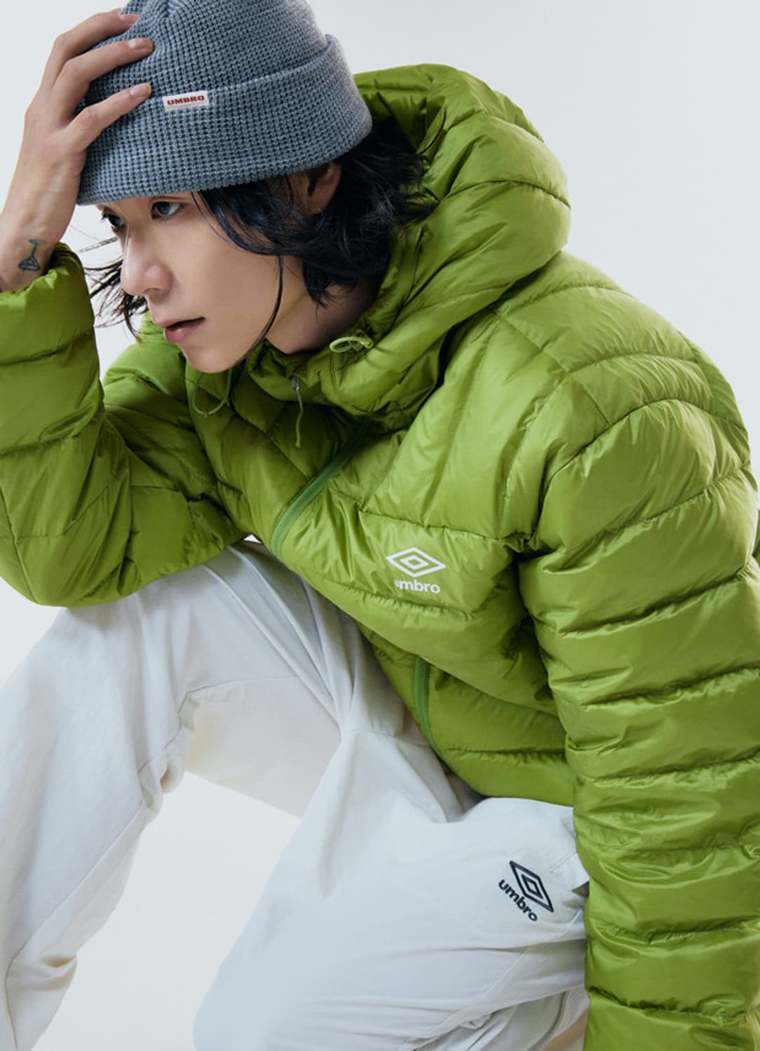 엄브로 페더플렉스 경량 후드형 다운 자켓 올드 그린 상품이미지6
