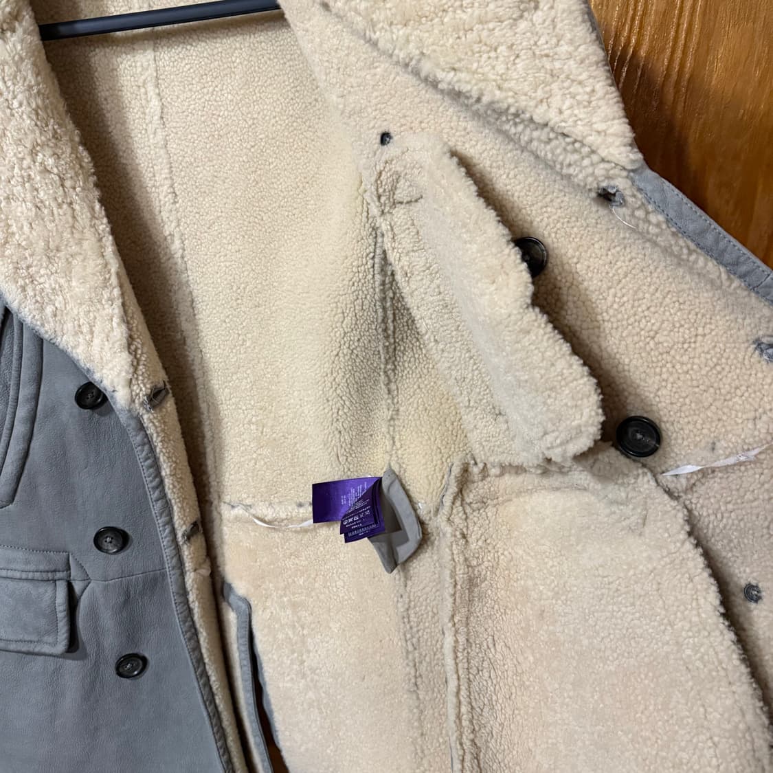 랄프로렌 퍼플라벨 롱우드 시어링 무스탕 코트 자켓 상품이미지4