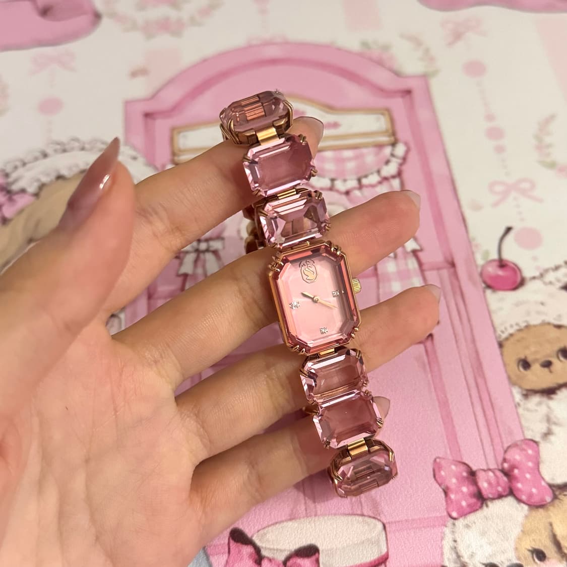 스와로브스키 핑크 밀레니아 워치 시계 상품이미지6