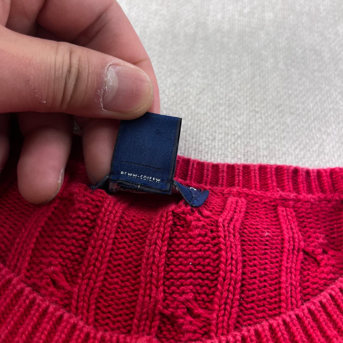 W 90 폴로랄프로렌 레드 꽈배기 가디건 상품이미지3