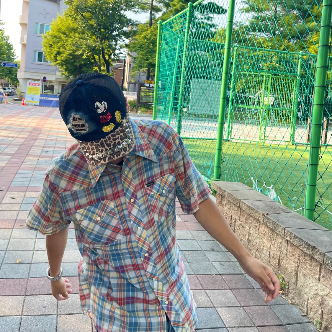 90s 디즈니 레오파드 데님 캡 상품이미지2