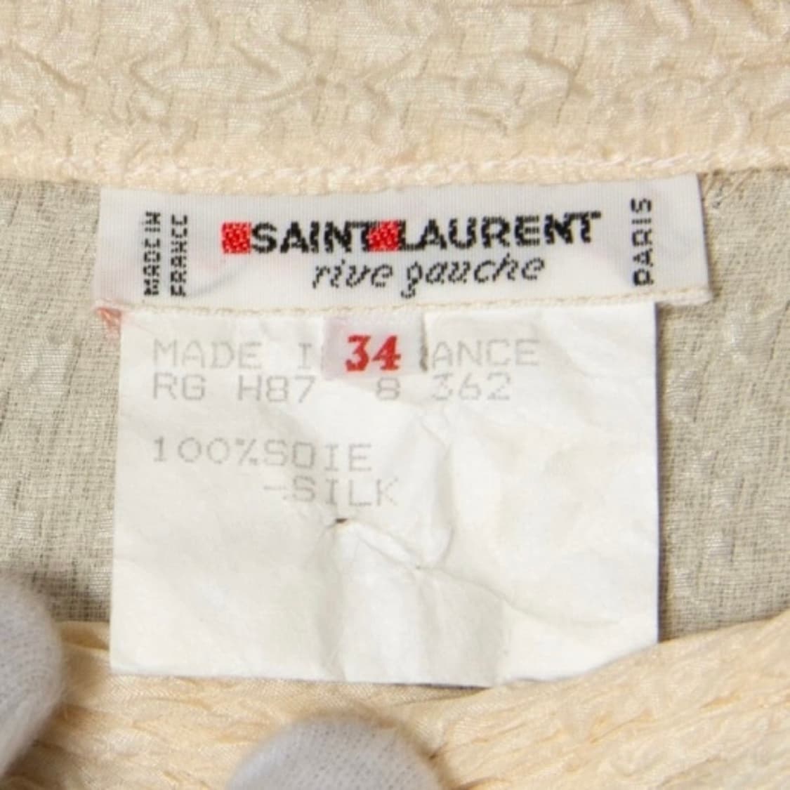 생로랑 실크 크레이프 숄더 패드 블라우스 상품이미지5