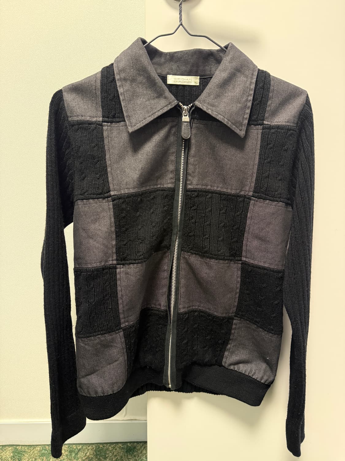 일본 빈티지 배색 집업 니트 상품이미지1