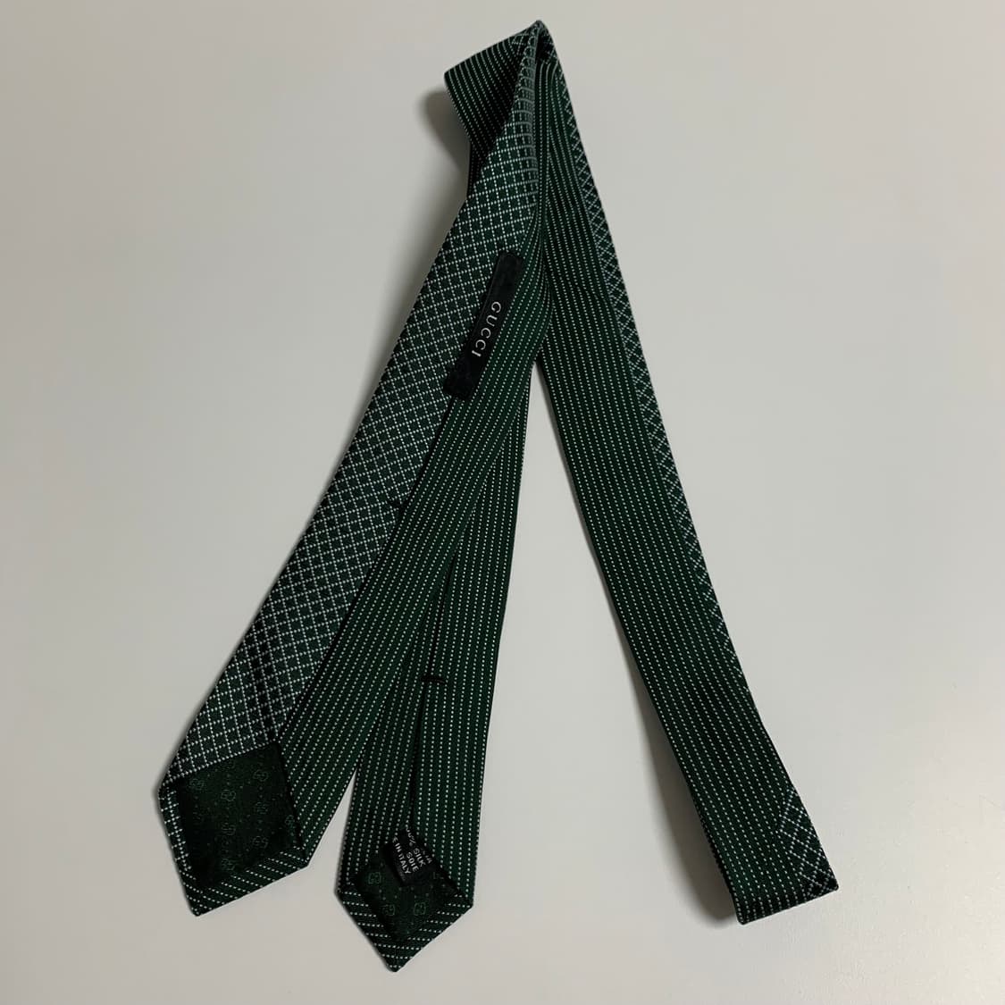 구찌(GUCCI) 슬림 내로우넥타이 명품클래식 그린컬러 최상급 5.6cm 상품이미지9