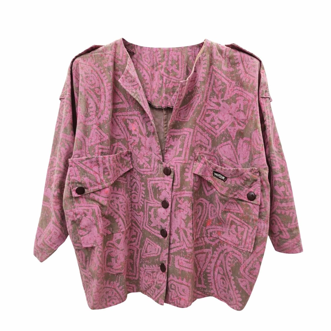 빈티지 유니크 패턴 핑크/브라운 자켓 상품이미지1