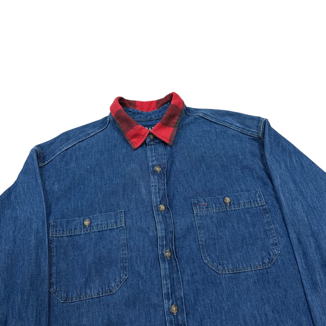 90s GAP USA 청 데님 체크 셔츠 남방 블루 XL 상품이미지2