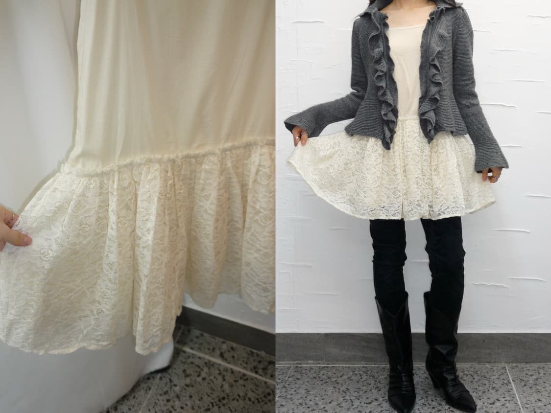 Cozy ivory layered dress 상품이미지1