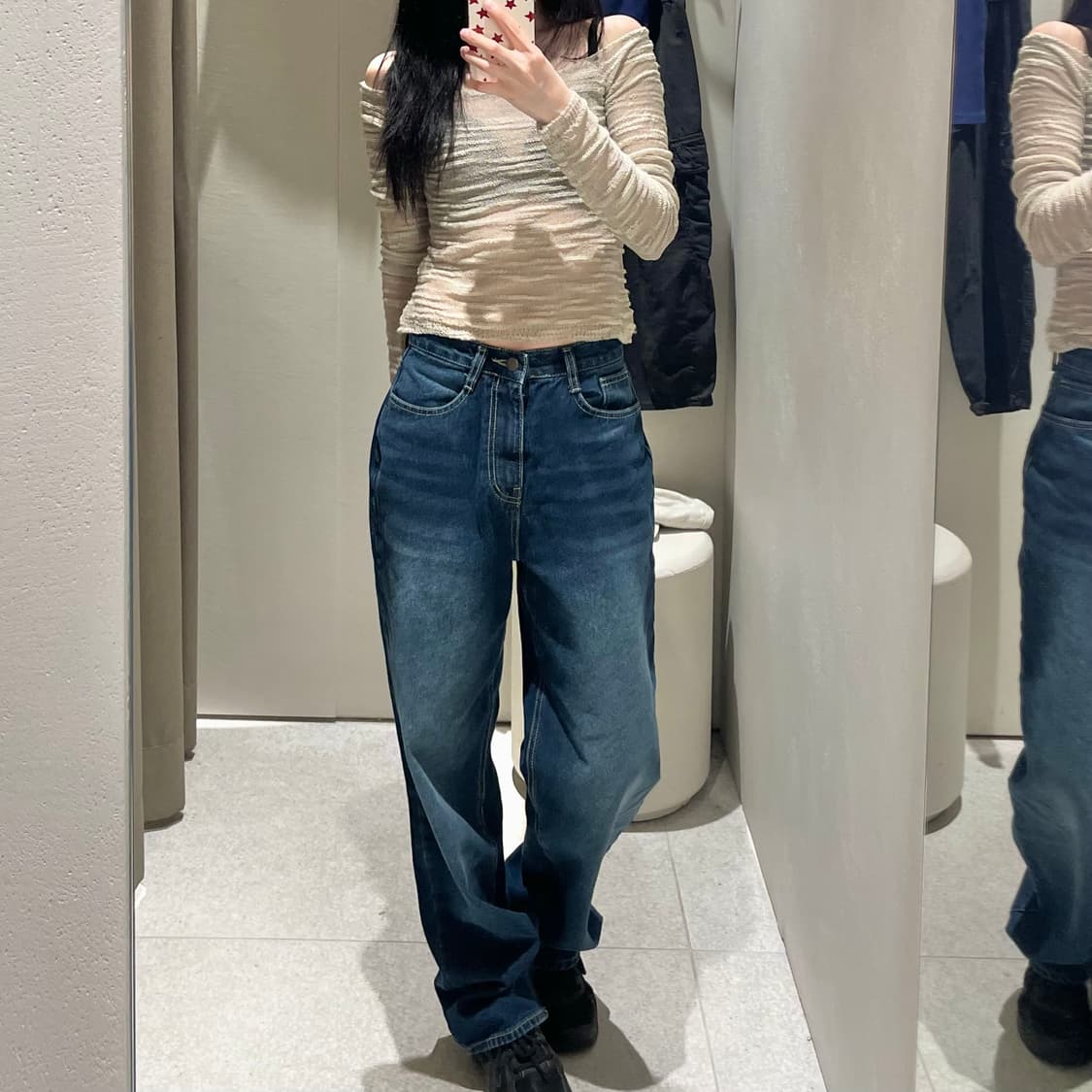 denim pants 하이웨스트 스트레이트핏 데님 팬츠 상품이미지3
