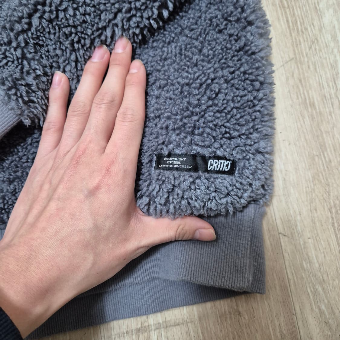 크리틱 남여공용 와펜 웜업 뽀글이 맨투맨 티셔츠 상품이미지4