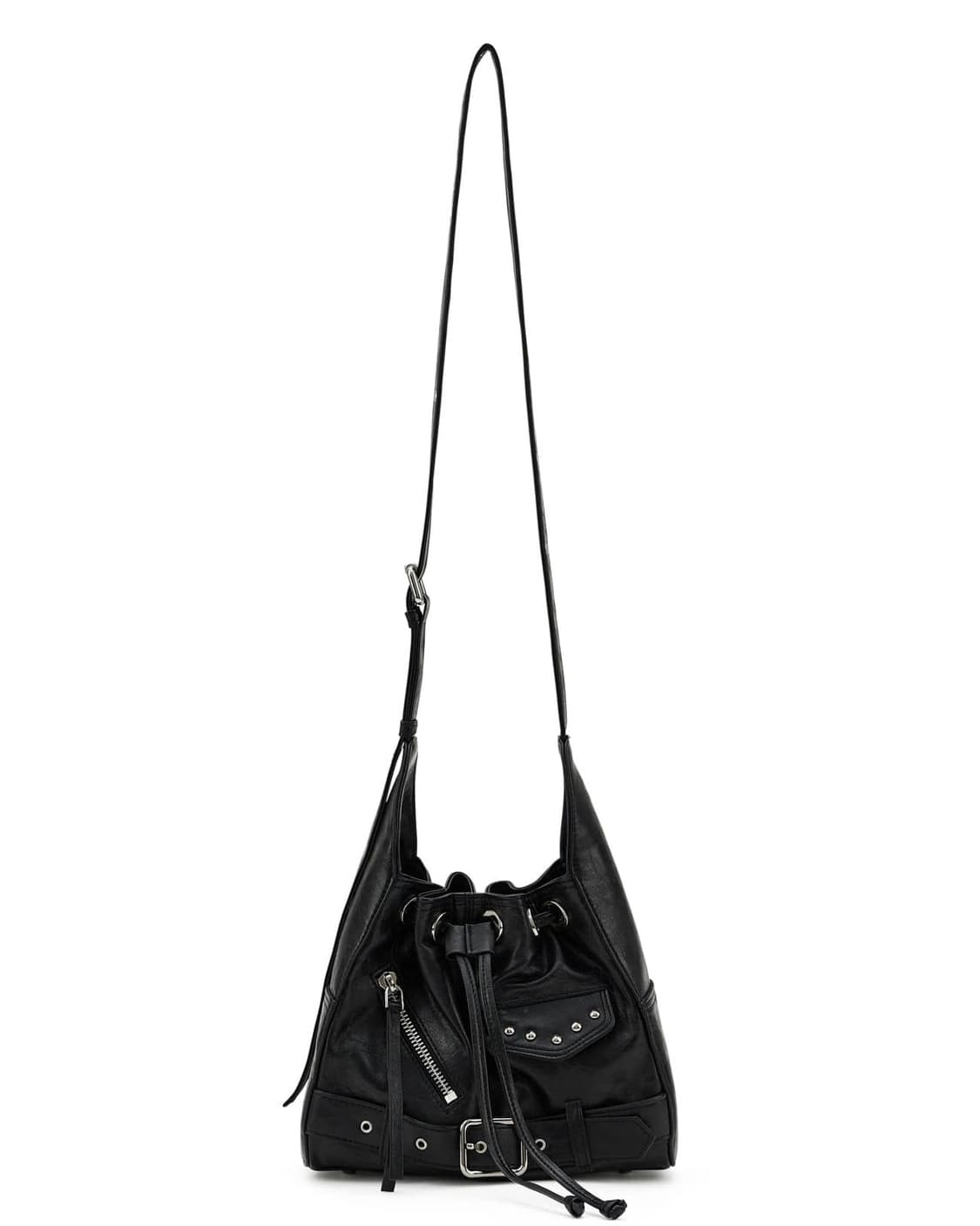 Deinet 다이닛 스터드 벨티드 미니 버켓 가방 블랙 상품이미지2