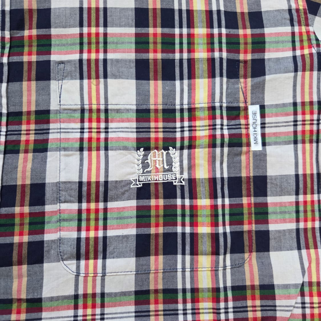 Miki House 반팔 체크 셔츠 L(100) 상품이미지3