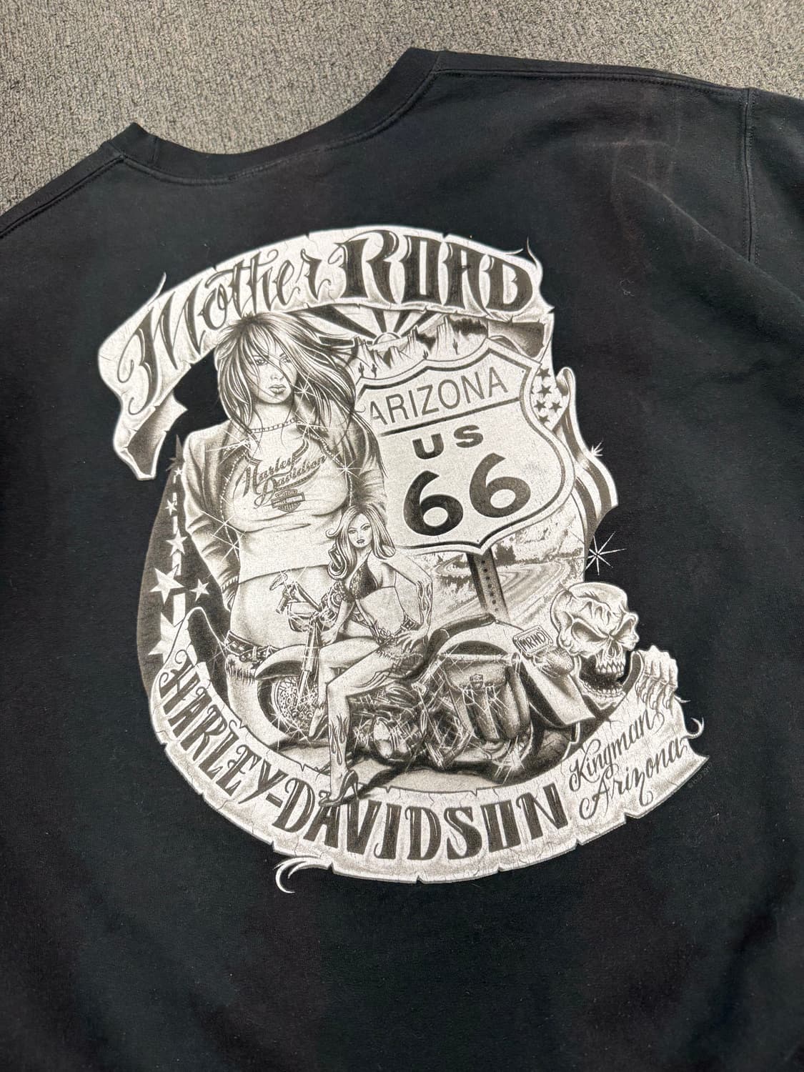 L)할리데이비슨 빈티지 백프린팅 기모 스웻셔츠 상품이미지8