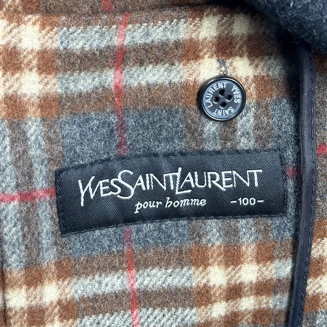 (내피x) 90s YSL 입생로랑 올드 아카이브 하프 울 코트 L 상품이미지7