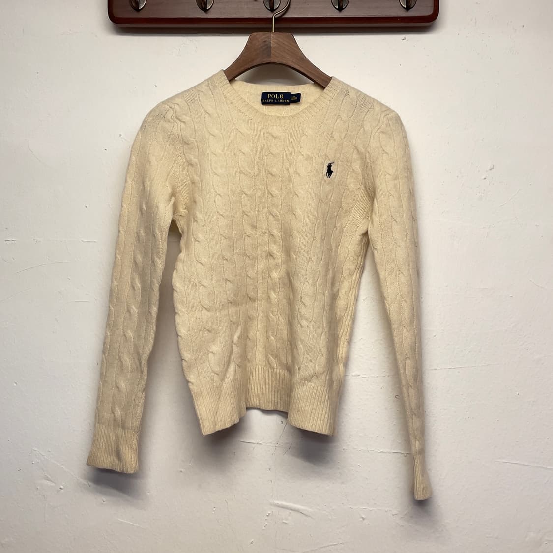 폴로 랄프로렌 (우먼) 화이트 케이블 니트   상품이미지1