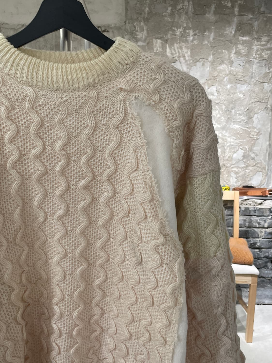 네펜데스 니들스 아이보리 리메이크 케이블 스웨터 상품이미지3