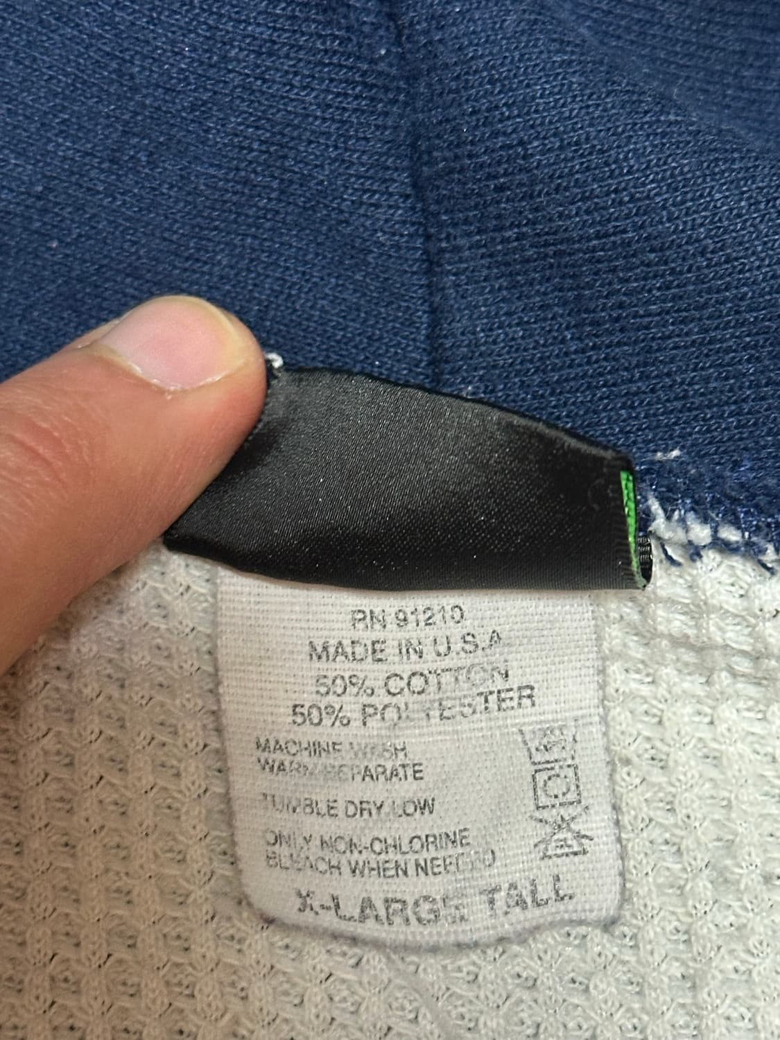 90s 빈티지 캠버 써멀 후드집업 네이비 XL 상품이미지4