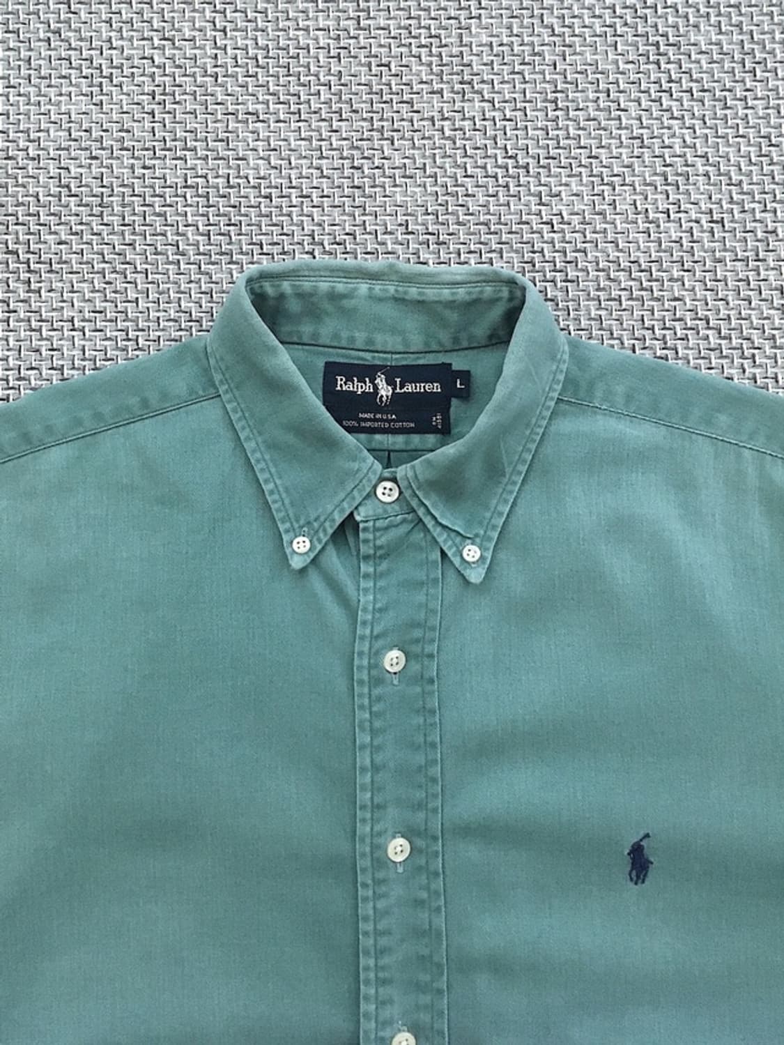 USA made faded emerald cotton b.d shirts 상품이미지1