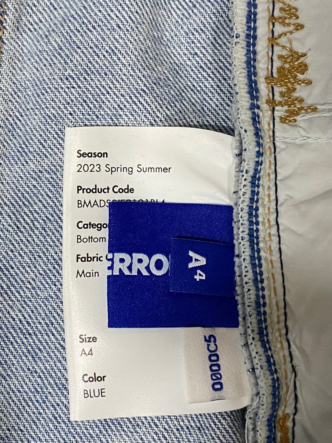 AderError 아더에러 테닛 진 블루 A4 XL 상품이미지9