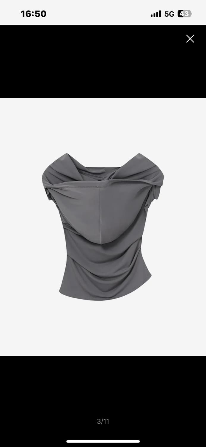 미세키서울 Draped mod hoodie top GREY 상품이미지2