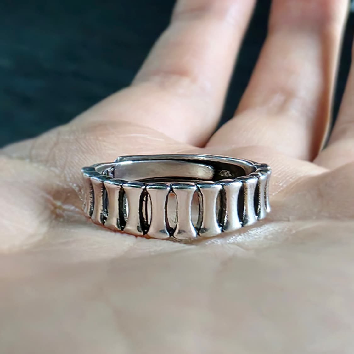 Duat 실버 남자 엔틱 빈티지 명품 고대 뼈 반지 상품이미지5