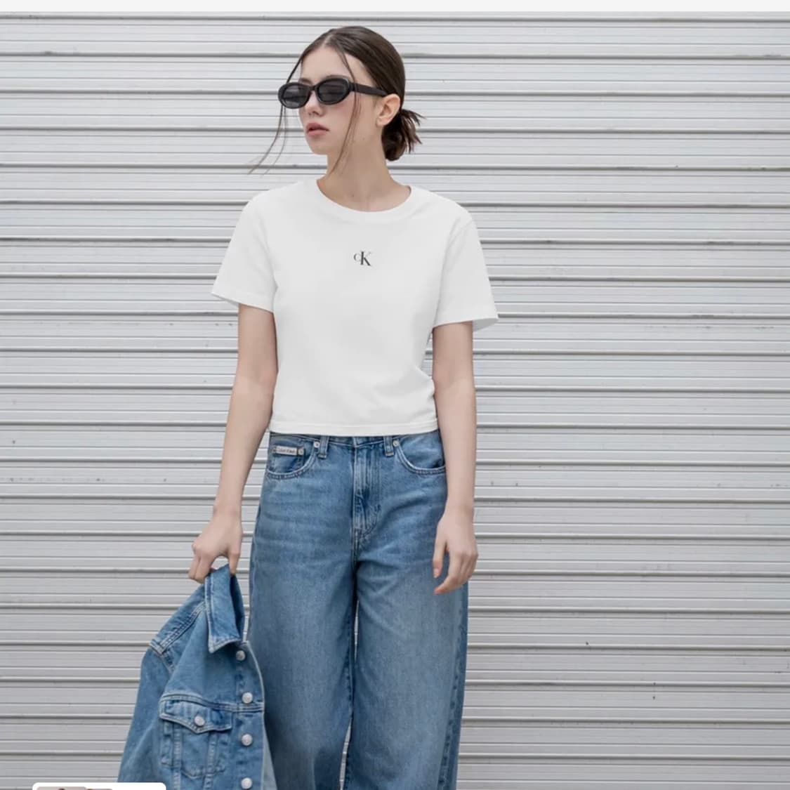 [새상품 택o] 슬림핏 베이비 크롭 티 (화이트) 상품이미지3