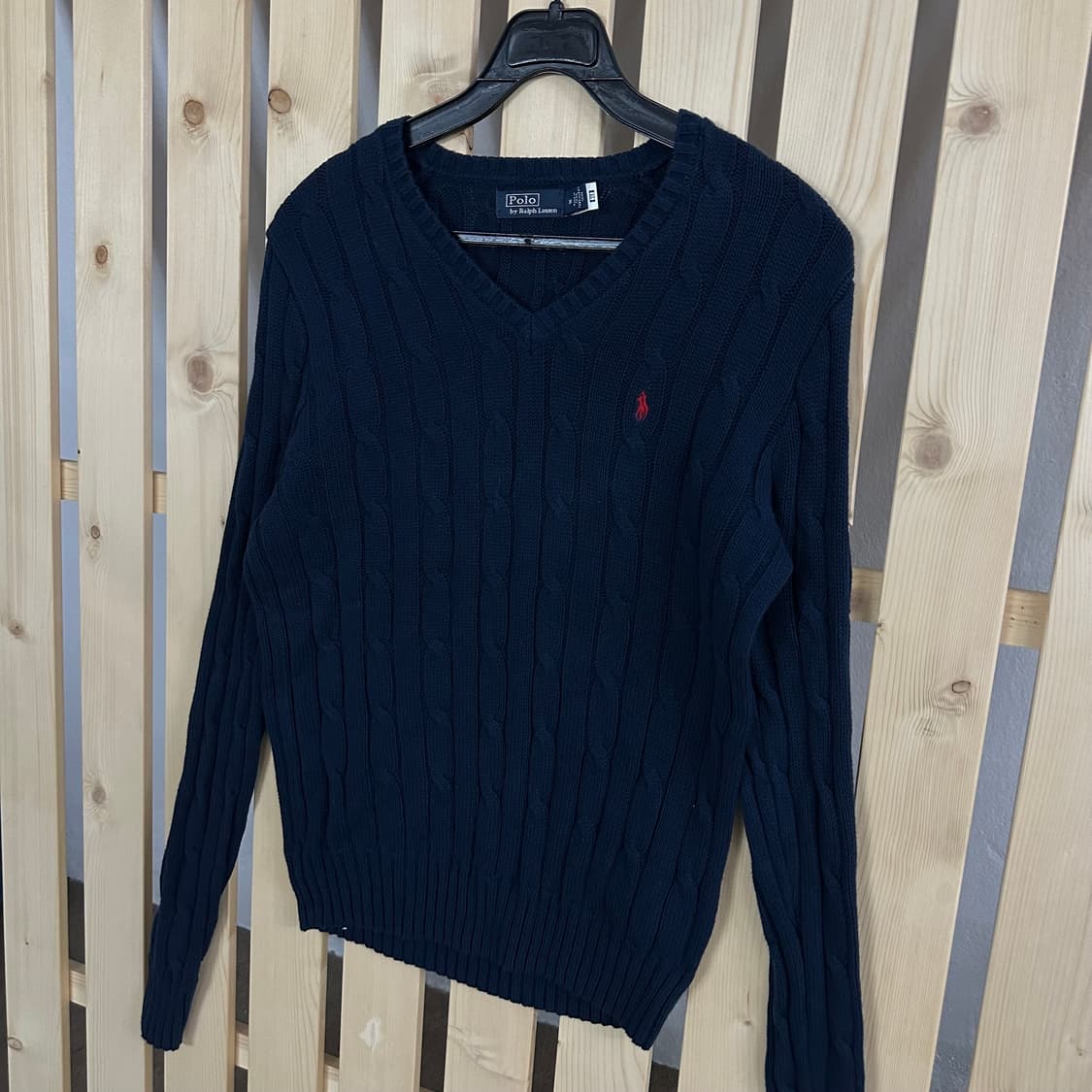 (M) 폴로 랄프로렌 브이넥 네이비 케이블 니트 상품이미지2