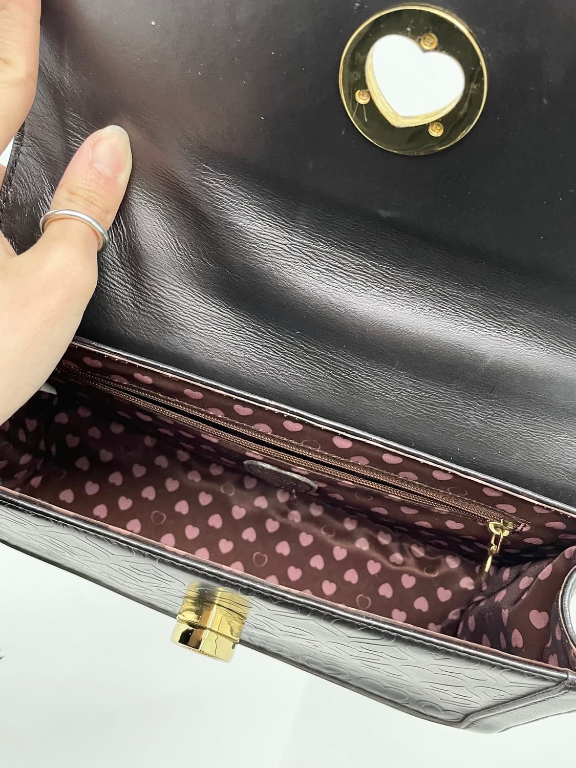 러브캣 하트 엠보 큐빅 토트백💕 상품이미지7