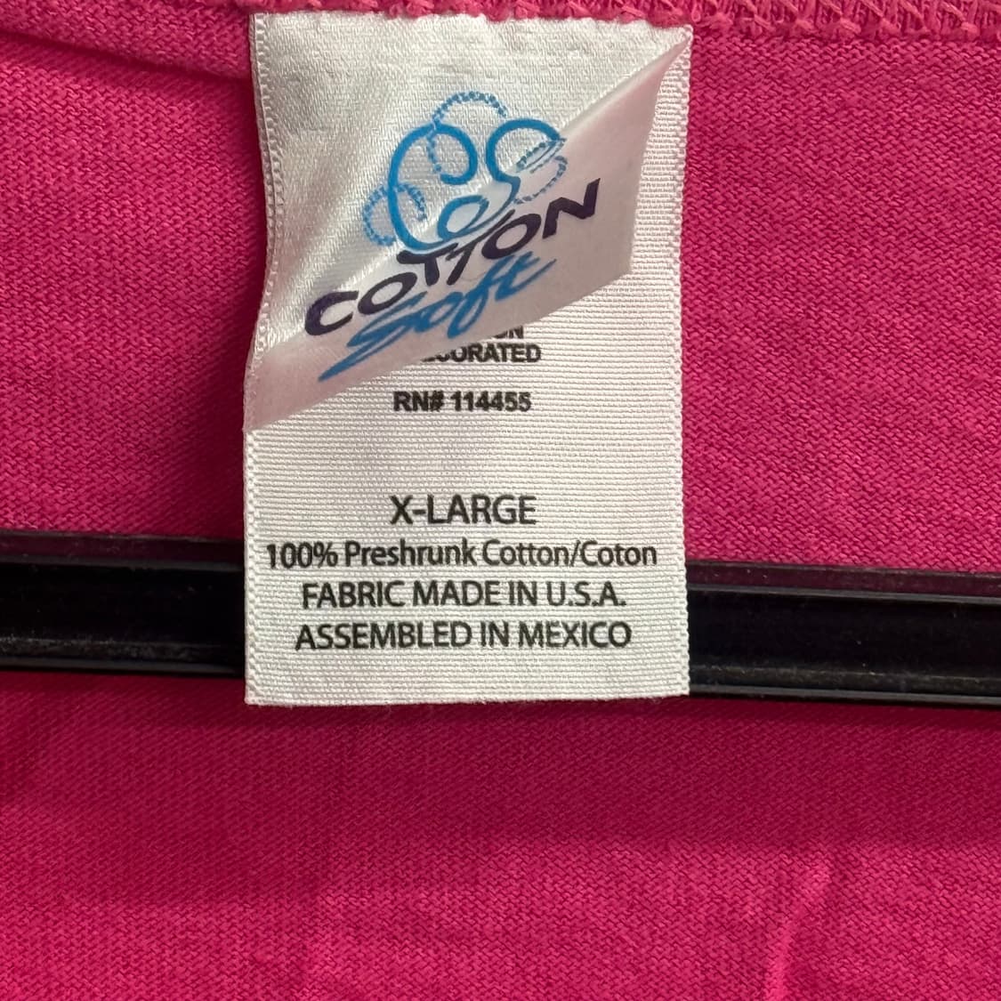 USA cotton soft 핑크 플라워 자수 반팔티 XL 상품이미지2