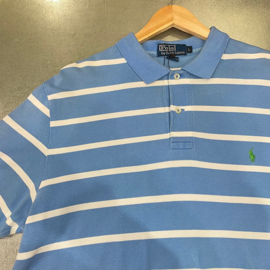 (L) POLO 폴로 랄프로렌 스트라이프 반팔 카라티 상품이미지4