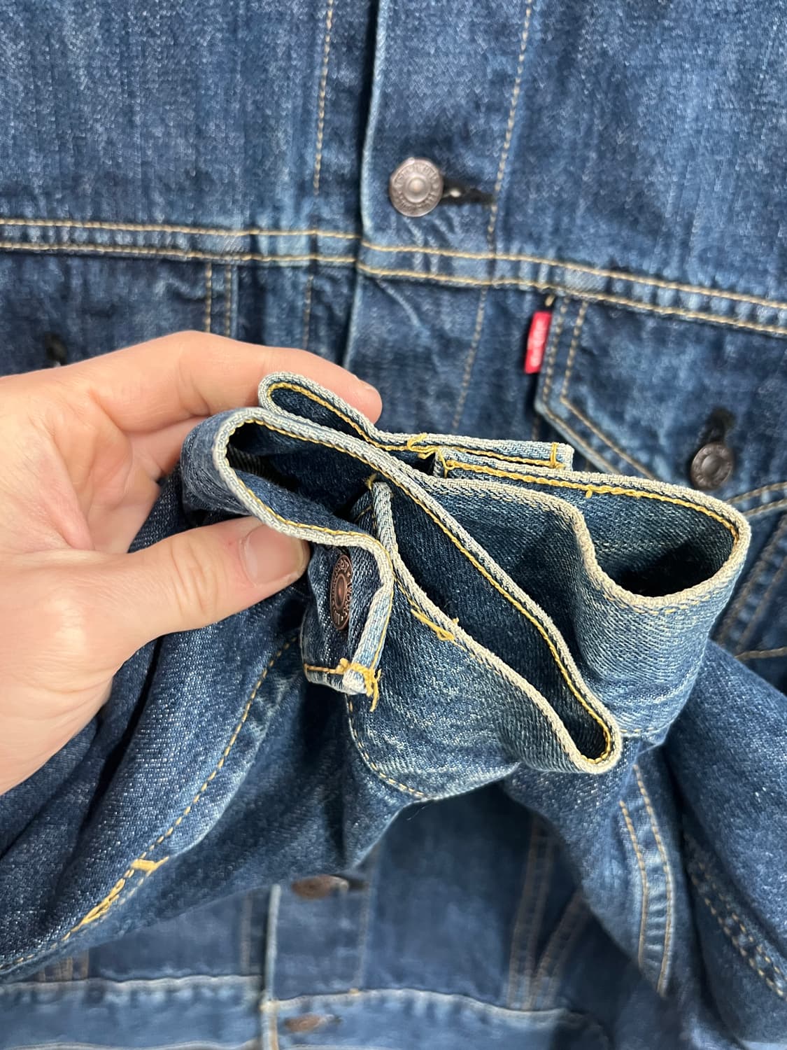 90s Levis 리바이스 제팬 71577 트러커 데님 자켓 상품이미지4