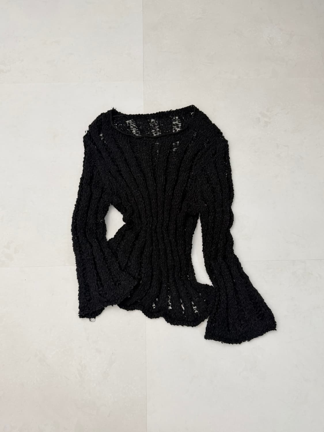 블랙 그물 니트 상품이미지3