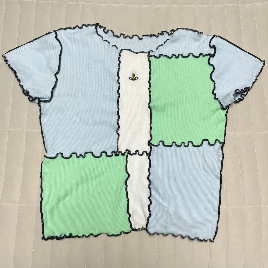 IAH.HNL 리워크 비비안웨스트우드 패치워크 크롭 티셔츠 상품이미지3