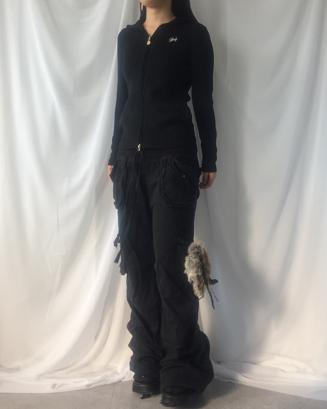 Ribbed slim fit hood zip up 상품이미지8