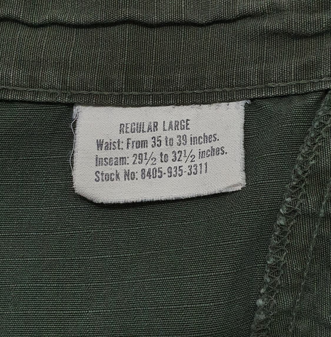 미군 정글 퍼티그 카고 팬츠 60s 라지 레귤러 (34~38) 상품이미지9