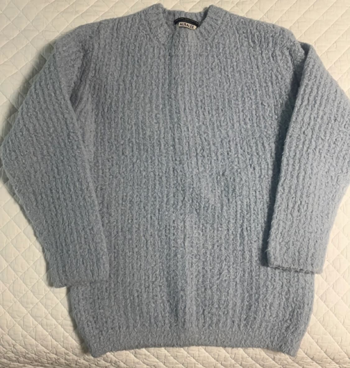 오라리 풀오버 하늘색 니트 상품이미지2