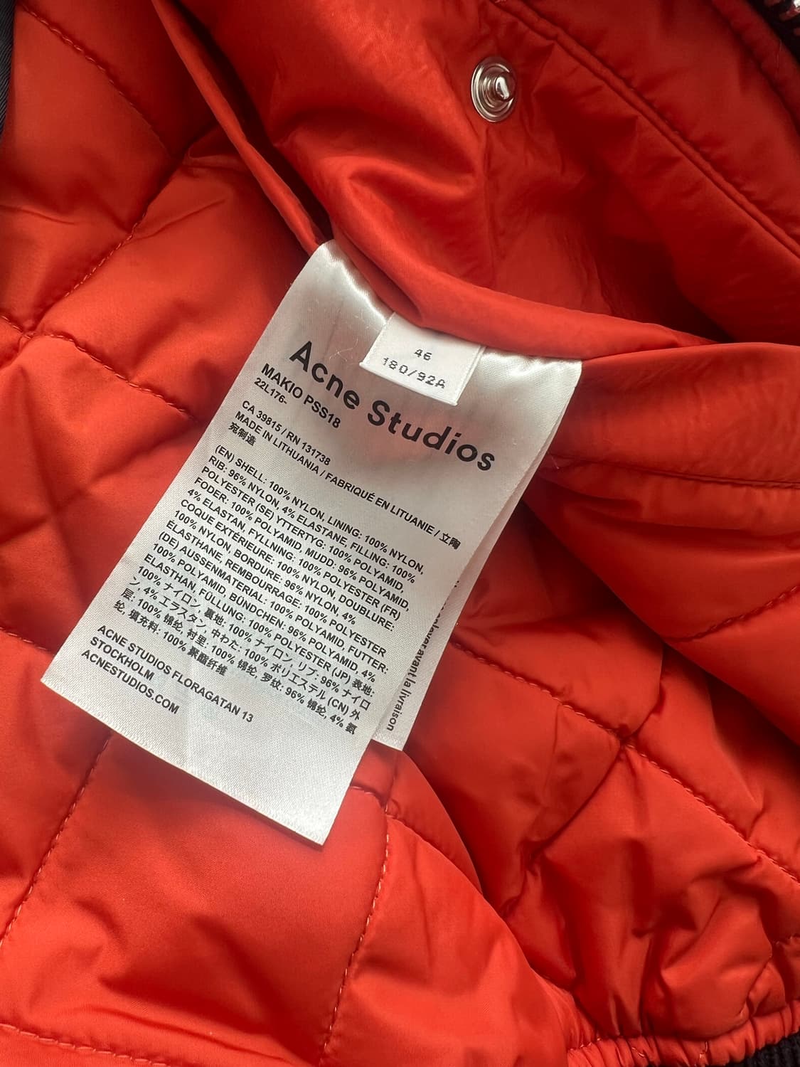 아크네 마키오 MA-1 자켓 블랙 46 상품이미지4