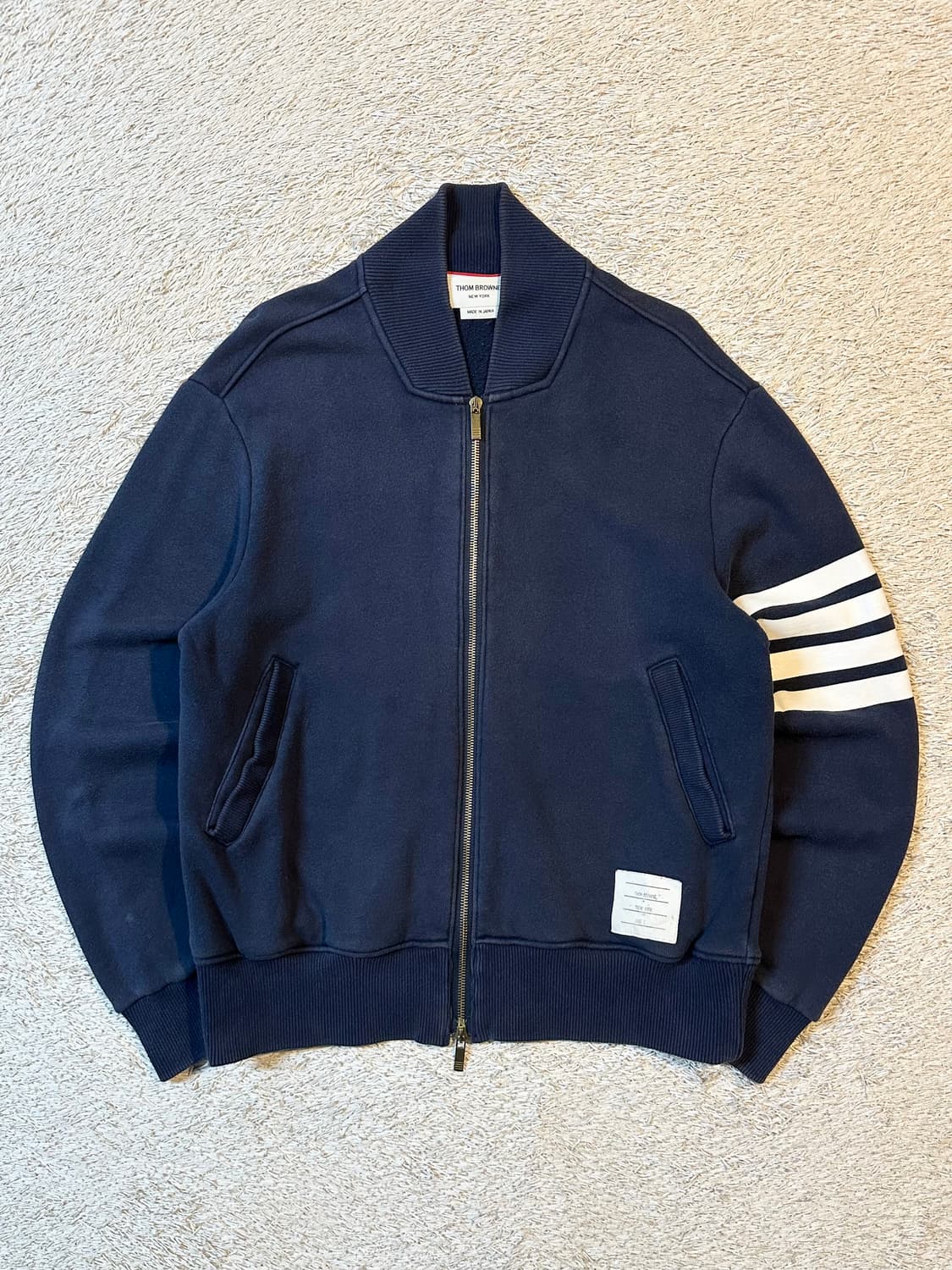 톰브라운 투웨이 사선완장 봄버 블루종 자켓 네이비 상품이미지1