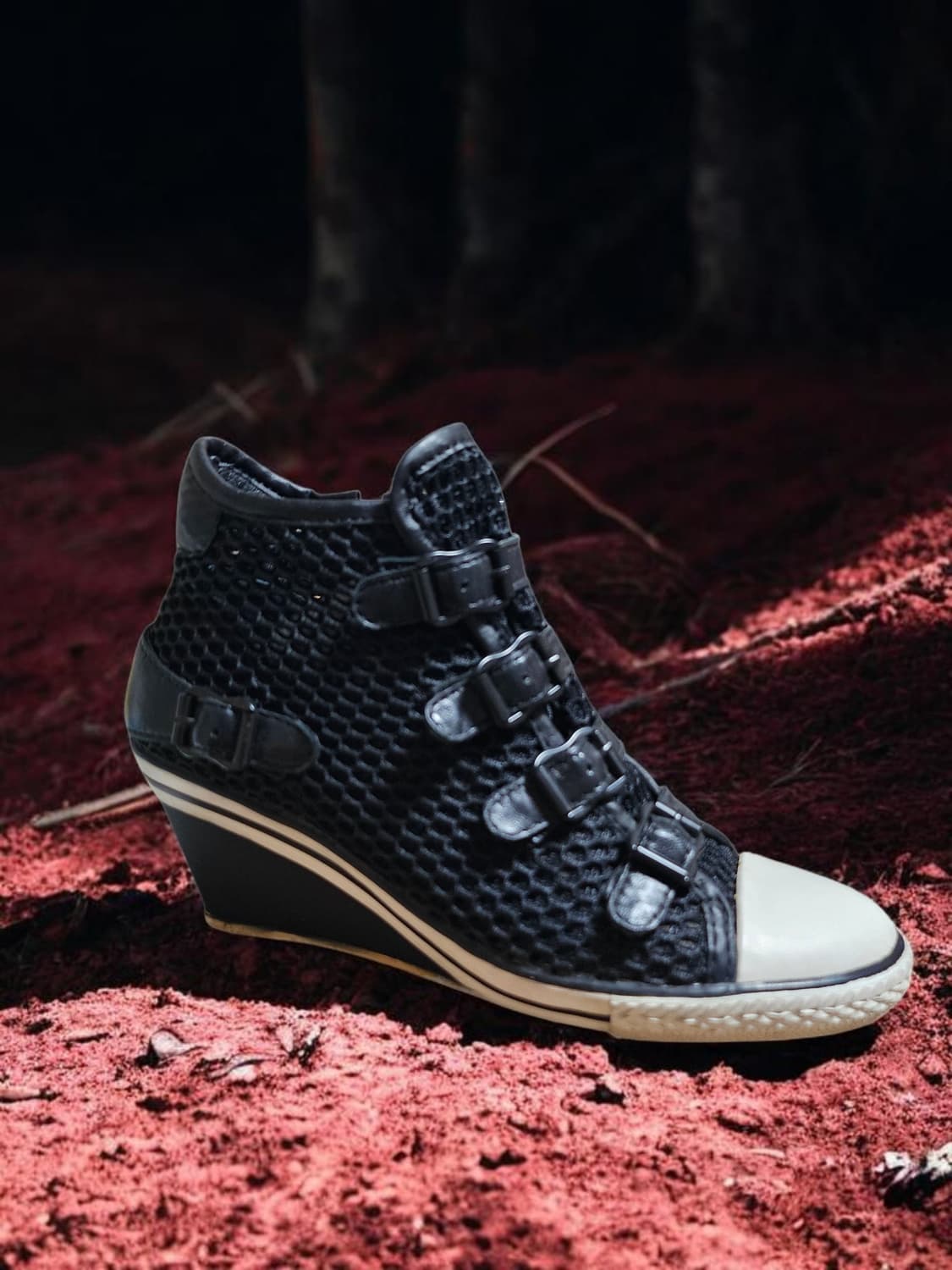 무료배송ㅣASH 아쉬 GOSSIP 웨지힐 스니커즈 | 35 M | 올블랙 상품이미지1