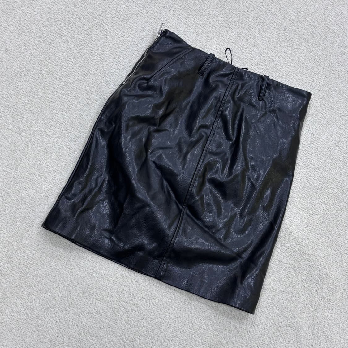 XS 자라 레더 블랙 미니 스커트 0507E 상품이미지1