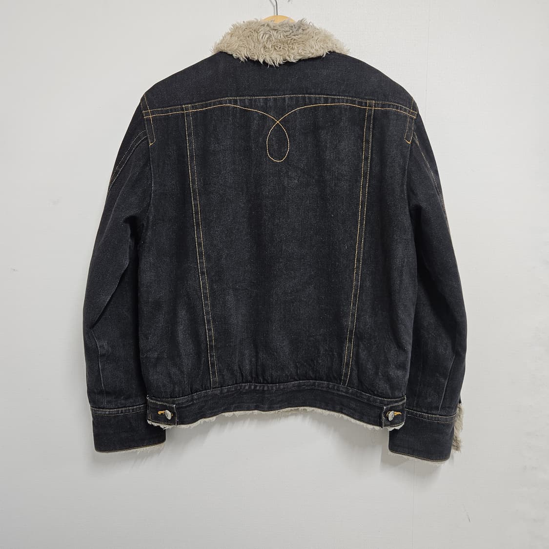 M 95-100) 캘빈클라인 흑청 쉐르파 퍼 데님자켓 상품이미지5