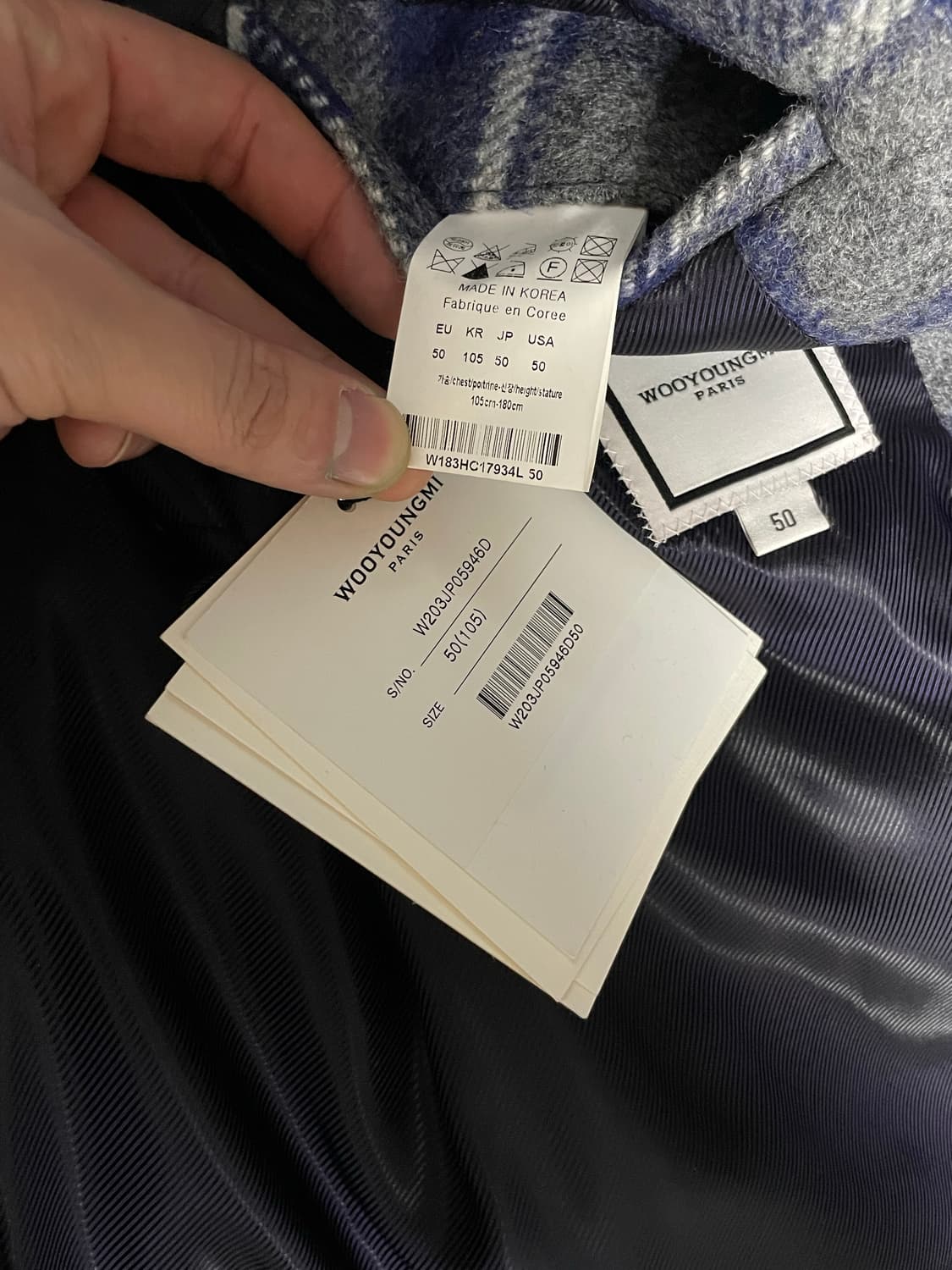 (50) 우영미 18FW 블루 체크 코트 상품이미지2